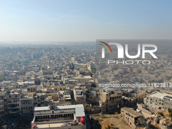 Aerial footage of the city of Aleppo on Saturday, November 30, 2024, following its takeover by rebel forces(