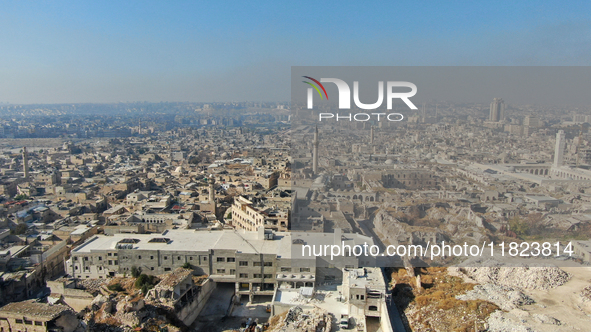 Aerial footage of the city of Aleppo on Saturday, November 30, 2024, following its takeover by rebel forces