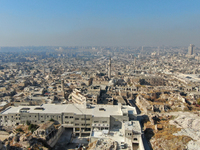 Aerial footage of the city of Aleppo on Saturday, November 30, 2024, following its takeover by rebel forces(