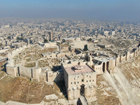 Aerial footage of the city of Aleppo on Saturday, November 30, 2024, following its takeover by rebel forces(