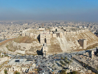 Aerial footage of the city of Aleppo on Saturday, November 30, 2024, following its takeover by rebel forces(