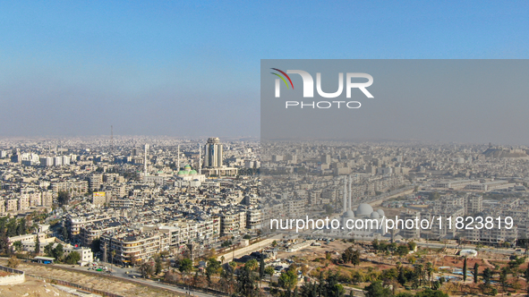 Aerial footage of the city of Aleppo on Saturday, November 30, 2024, following its takeover by rebel forces