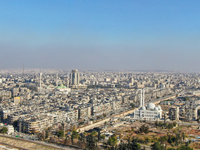 Aerial footage of the city of Aleppo on Saturday, November 30, 2024, following its takeover by rebel forces(