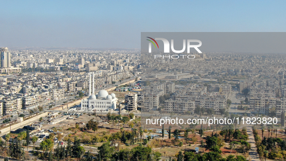 Aerial footage of the city of Aleppo on Saturday, November 30, 2024, following its takeover by rebel forces