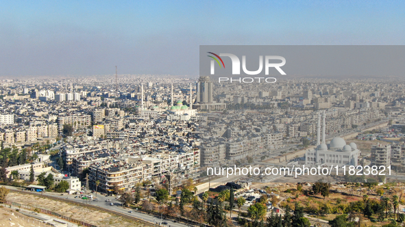 Aerial footage of the city of Aleppo on Saturday, November 30, 2024, following its takeover by rebel forces