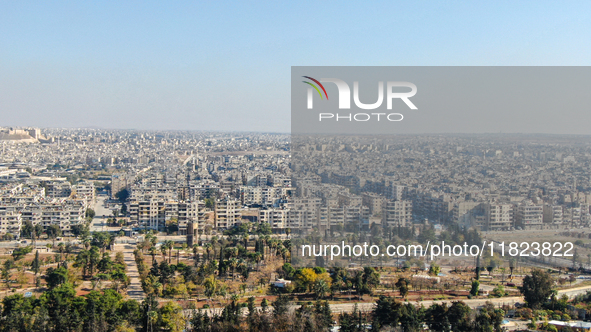 Aerial footage of the city of Aleppo on Saturday, November 30, 2024, following its takeover by rebel forces