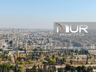 Aerial footage of the city of Aleppo on Saturday, November 30, 2024, following its takeover by rebel forces(