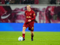 Xaver Schlager of RB Leipzig  controls the ball during the Bundesliga match between RB Leipzig and VfL Wolfsburg at Red Bull Arena, Leipzig,...