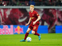 Nicolas Seiwald of RB Leipzig  controls the ball during the Bundesliga match between RB Leipzig and VfL Wolfsburg at Red Bull Arena, Leipzig...