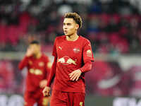 Antonio Nusa of RB Leipzig  looks on during the Bundesliga match between RB Leipzig and VfL Wolfsburg at Red Bull Arena, Leipzig, Germany on...