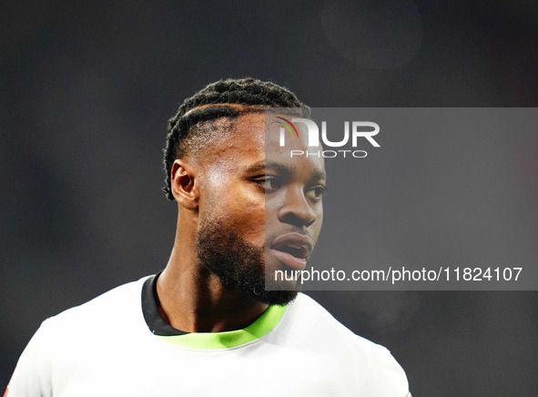 Ridle Baku of VfL Wolfsburg  looks on during the Bundesliga match between RB Leipzig and VfL Wolfsburg at Red Bull Arena, Leipzig, Germany o...