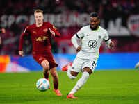 Ridle Baku of VfL Wolfsburg  controls the ball during the Bundesliga match between RB Leipzig and VfL Wolfsburg at Red Bull Arena, Leipzig,...