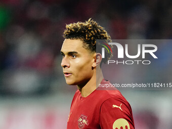 Antonio Nusa of RB Leipzig  looks on during the Bundesliga match between RB Leipzig and VfL Wolfsburg at Red Bull Arena, Leipzig, Germany on...