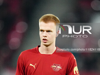 Arthur Vermeeren of RB Leipzig  looks on during the Bundesliga match between RB Leipzig and VfL Wolfsburg at Red Bull Arena, Leipzig, German...