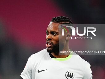 Ridle Baku of VfL Wolfsburg  looks on during the Bundesliga match between RB Leipzig and VfL Wolfsburg at Red Bull Arena, Leipzig, Germany o...