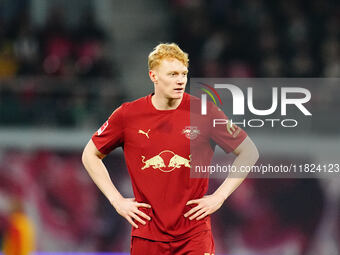 Nicolas Seiwald of RB Leipzig  looks on during the Bundesliga match between RB Leipzig and VfL Wolfsburg at Red Bull Arena, Leipzig, Germany...