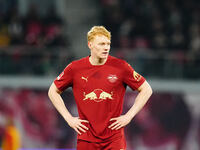 Nicolas Seiwald of RB Leipzig  looks on during the Bundesliga match between RB Leipzig and VfL Wolfsburg at Red Bull Arena, Leipzig, Germany...