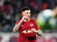 Benjamin Sesko of RB Leipzig  looks on during the Bundesliga match between RB Leipzig and VfL Wolfsburg at Red Bull Arena, Leipzig, Germany...