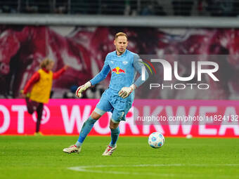 Peter Gulacsi of RB Leipzig  controls the ball during the Bundesliga match between RB Leipzig and VfL Wolfsburg at Red Bull Arena, Leipzig,...