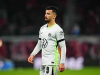 Mohamed Amoura of VfL Wolfsburg  looks on during the Bundesliga match between RB Leipzig and VfL Wolfsburg at Red Bull Arena, Leipzig, Germa...