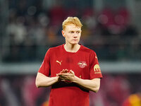 Nicolas Seiwald of RB Leipzig  looks on during the Bundesliga match between RB Leipzig and VfL Wolfsburg at Red Bull Arena, Leipzig, Germany...