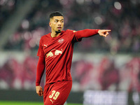 Benjamin Henrichs of RB Leipzig  looks on during the Bundesliga match between RB Leipzig and VfL Wolfsburg at Red Bull Arena, Leipzig, Germa...