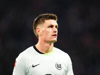 Joakim Maehle of VfL Wolfsburg  looks on during the Bundesliga match between RB Leipzig and VfL Wolfsburg at Red Bull Arena, Leipzig, German...