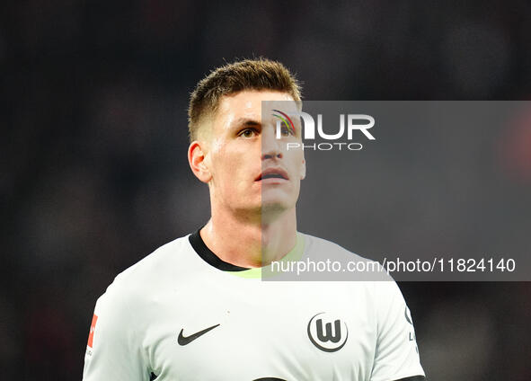 Joakim Maehle of VfL Wolfsburg  looks on during the Bundesliga match between RB Leipzig and VfL Wolfsburg at Red Bull Arena, Leipzig, German...