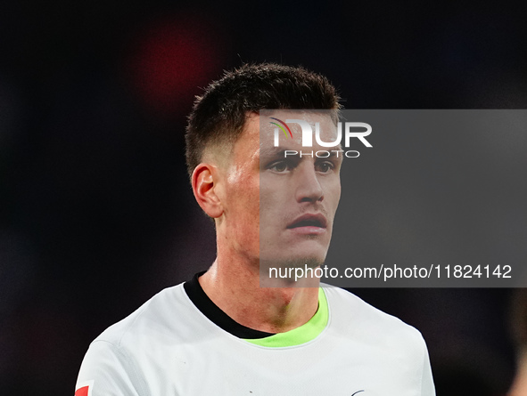 Joakim Maehle of VfL Wolfsburg  looks on during the Bundesliga match between RB Leipzig and VfL Wolfsburg at Red Bull Arena, Leipzig, German...