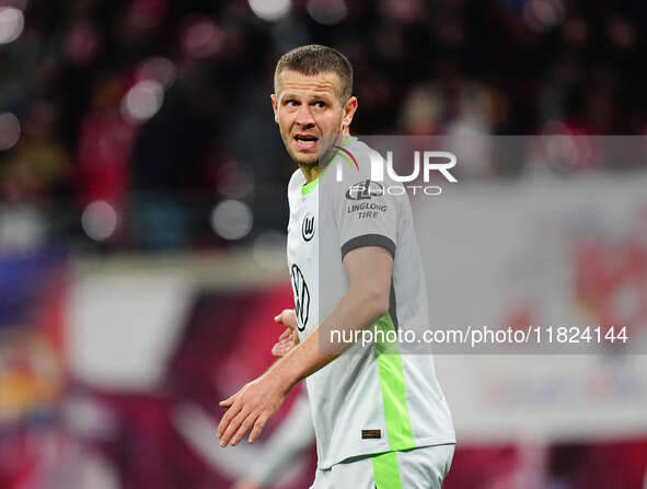 Denis Vavro of VfL Wolfsburg  looks on during the Bundesliga match between RB Leipzig and VfL Wolfsburg at Red Bull Arena, Leipzig, Germany...