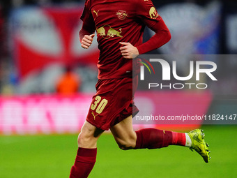 Benjamin Sesko of RB Leipzig  looks on during the Bundesliga match between RB Leipzig and VfL Wolfsburg at Red Bull Arena, Leipzig, Germany...