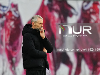 Marco Rose of RB Leipzig  looks on during the Bundesliga match between RB Leipzig and VfL Wolfsburg at Red Bull Arena, Leipzig, Germany on N...