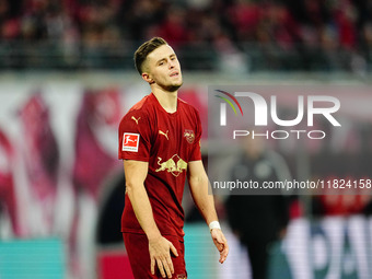 Christoph Baumgartner of RB Leipzig  looks on during the Bundesliga match between RB Leipzig and VfL Wolfsburg at Red Bull Arena, Leipzig, G...