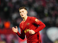 Benjamin Sesko of RB Leipzig  looks on during the Bundesliga match between RB Leipzig and VfL Wolfsburg at Red Bull Arena, Leipzig, Germany...