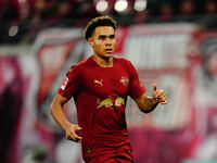 Antonio Nusa of RB Leipzig  looks on during the Bundesliga match between RB Leipzig and VfL Wolfsburg at Red Bull Arena, Leipzig, Germany on...