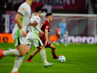 Christoph Baumgartner of RB Leipzig  controls the ball during the Bundesliga match between RB Leipzig and VfL Wolfsburg at Red Bull Arena, L...