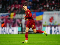 Benjamin Sesko of RB Leipzig  looks on during the Bundesliga match between RB Leipzig and VfL Wolfsburg at Red Bull Arena, Leipzig, Germany...