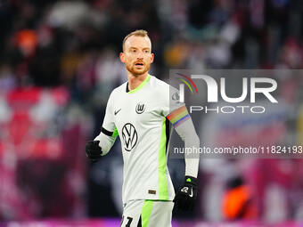 Maximilian Arnold of VfL Wolfsburg  looks on during the Bundesliga match between RB Leipzig and VfL Wolfsburg at Red Bull Arena, Leipzig, Ge...