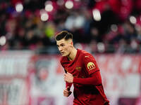 Benjamin Sesko of RB Leipzig  looks on during the Bundesliga match between RB Leipzig and VfL Wolfsburg at Red Bull Arena, Leipzig, Germany...