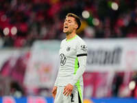 Kilian Fischer of VfL Wolfsburg  looks on during the Bundesliga match between RB Leipzig and VfL Wolfsburg at Red Bull Arena, Leipzig, Germa...