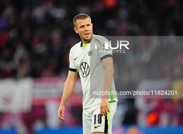 Denis Vavro of VfL Wolfsburg  looks on during the Bundesliga match between RB Leipzig and VfL Wolfsburg at Red Bull Arena, Leipzig, Germany...