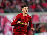 Benjamin Sesko of RB Leipzig  looks on during the Bundesliga match between RB Leipzig and VfL Wolfsburg at Red Bull Arena, Leipzig, Germany...