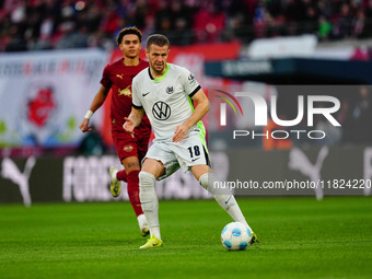 Denis Vavro of VfL Wolfsburg  controls the ball during the Bundesliga match between RB Leipzig and VfL Wolfsburg at Red Bull Arena, Leipzig,...