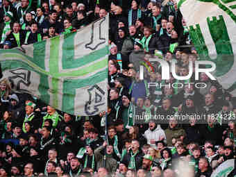  VfL Wolfsburg fans  during the Bundesliga match between RB Leipzig and VfL Wolfsburg at Red Bull Arena, Leipzig, Germany on November 30, 20...