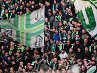  VfL Wolfsburg fans  during the Bundesliga match between RB Leipzig and VfL Wolfsburg at Red Bull Arena, Leipzig, Germany on November 30, 20...