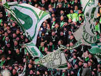  VfL Wolfsburg fans  during the Bundesliga match between RB Leipzig and VfL Wolfsburg at Red Bull Arena, Leipzig, Germany on November 30, 20...