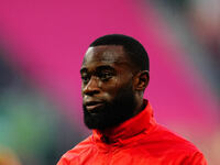 Lutsharel Geertruida of RB Leipzig  looks on during the Bundesliga match between RB Leipzig and VfL Wolfsburg at Red Bull Arena, Leipzig, Ge...