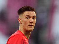 Benjamin Sesko of RB Leipzig  looks on during the Bundesliga match between RB Leipzig and VfL Wolfsburg at Red Bull Arena, Leipzig, Germany...