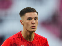 Benjamin Sesko of RB Leipzig  looks on during the Bundesliga match between RB Leipzig and VfL Wolfsburg at Red Bull Arena, Leipzig, Germany...