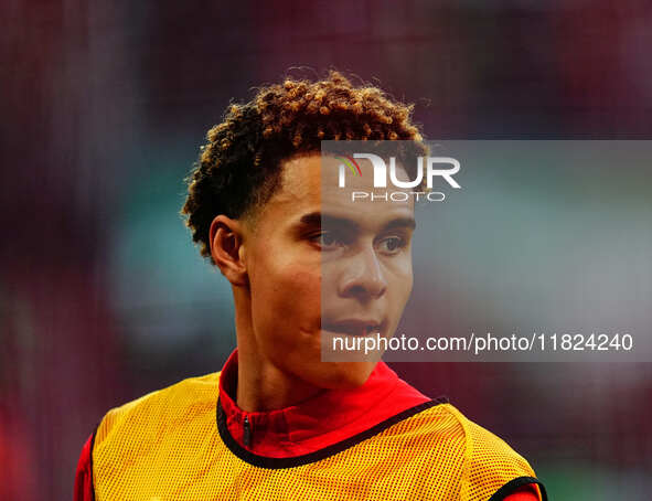 Antonio Nusa of RB Leipzig  looks on during the Bundesliga match between RB Leipzig and VfL Wolfsburg at Red Bull Arena, Leipzig, Germany on...